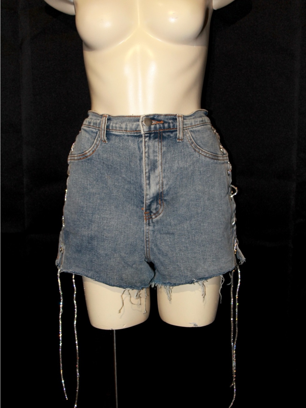 Fashion Nova Lace Up Denim Shorts